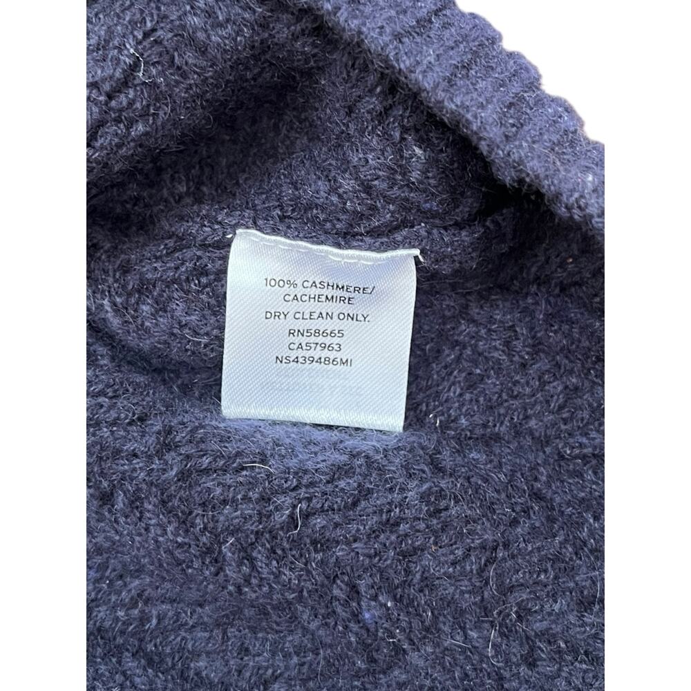 Nordstrom Signature Cashmere V-neck Herringbone Sweater | Womens L, Navy Tweed - Picture 4 of 9